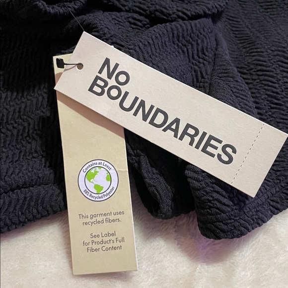 No Boundaries Textured Black Swim Boy Shorts - Picture 5 of 10